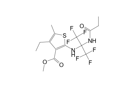 methyl 4-ethyl-5-methyl-2-{[2,2,2-trifluoro-1-(propionylamino)-1-(trifluoromethyl)ethyl]amino}-3-thiophenecarboxylate