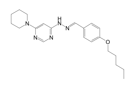 Benzaldehyde, 4-pentyloxy-, [6-(1-piperidyl)pyrimidin-4-yl]hydrazone