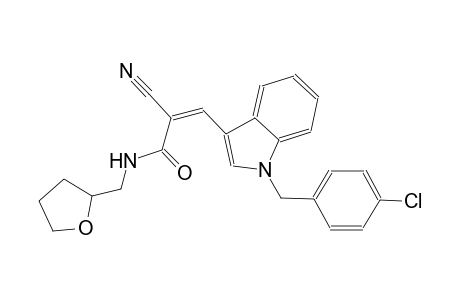 (2Z)-3-[1-(4-chlorobenzyl)-1H-indol-3-yl]-2-cyano-N-(tetrahydro-2-furanylmethyl)-2-propenamide
