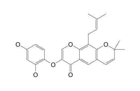 ERYVARIN-G;3-(2,4-DIHYDROXYPHENOXY)-8-(3,3-DIMETHYLALLYL)-2,2-DIMETHYLPYRANO-[5,6:6,7]-CHROMEN-4-ONE