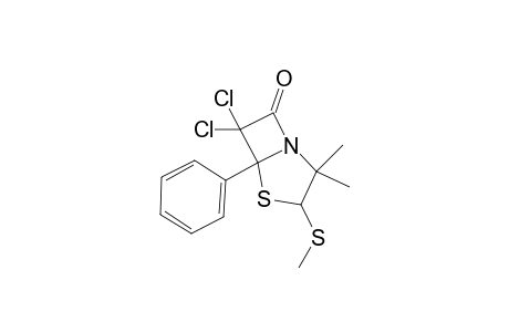 6,6-Dichloro-2,2-dimethyl-3-(methylsulfanyl)-5-phenyl-4-thia-1-azabicyclo[3.2.0]heptan-7-one
