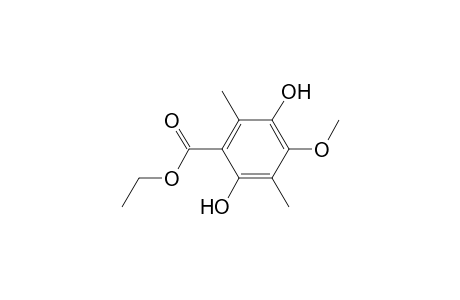 Benzoic acid, 2,5-dihydroxy-4-methoxy-3,6-dimethyl-, ethyl ester