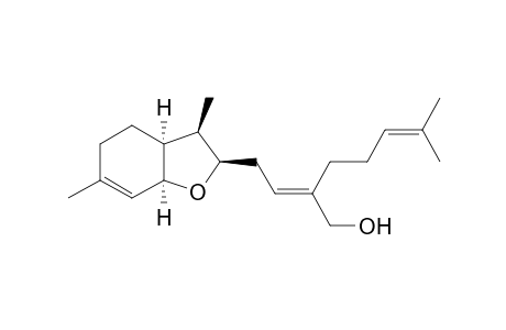 5-Hepten-1-ol, 2-[2-(2,3,3a,4,5,7a-hexahydro-3,6-dimethyl-2-benzofuranyl)ethylidene]-6-methyl-, [2R-[2.alpha.(E),3.beta.,3a.alpha.,7a.alpha.]]-