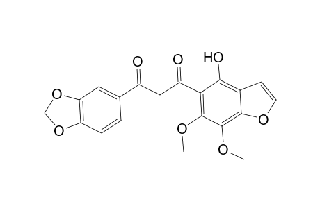 1-(1,3-Benzodioxol-5-yl)-3-(4-hydroxy-6,7-dimethoxy-1-benzofuran-5-yl)-1,3-propanedione