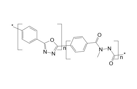 Poly(p-phenylene-3,5-oxadiazolediyl-co-p-phenylene-n-methylhydrazide)