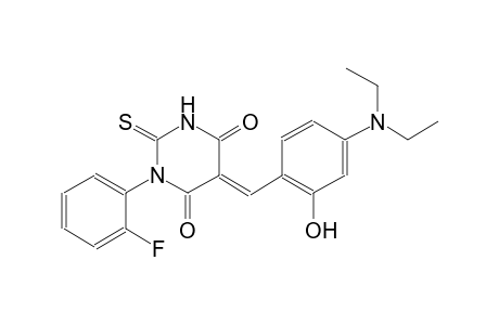 (5E)-5-[4-(diethylamino)-2-hydroxybenzylidene]-1-(2-fluorophenyl)-2-thioxodihydro-4,6(1H,5H)-pyrimidinedione