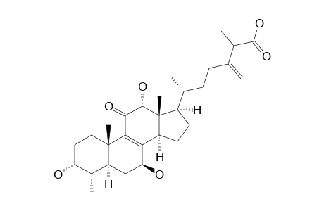 CAMPHORATIN_A;3-ALPHA,7-BETA,11-ALPHA-TRIHYDROXY-11-OXO-4-ALPHA-METHYLERGOSTA-8,24-(28)-DIEN-26-OIC_ACID