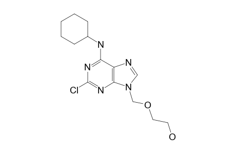 2-CHLORO-6-CYCLOHEXYLAMINO-9-[(2-HYDROXYLETHOXY)-METHYL]-PURINE