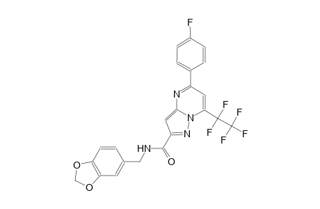 N-(1,3-benzodioxol-5-ylmethyl)-5-(4-fluorophenyl)-7-(1,1,2,2,2-pentafluoroethyl)pyrazolo[1,5-a]pyrimidine-2-carboxamide