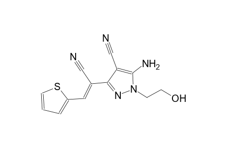 1H-pyrazole-3-acetonitrile, 5-amino-4-cyano-1-(2-hydroxyethyl)-alpha-(2-thienylmethylene)-