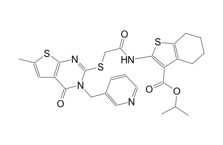isopropyl 2-[({[6-methyl-4-oxo-3-(3-pyridinylmethyl)-3,4-dihydrothieno[2,3-d]pyrimidin-2-yl]sulfanyl}acetyl)amino]-4,5,6,7-tetrahydro-1-benzothiophene-3-carboxylate