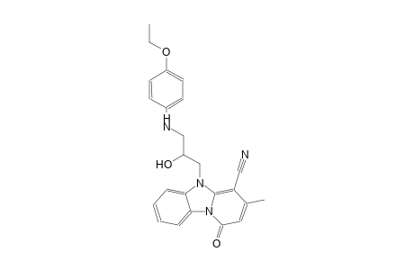 5-[3-(4-ethoxyanilino)-2-hydroxypropyl]-3-methyl-1-oxo-1,5-dihydropyrido[1,2-a]benzimidazole-4-carbonitrile