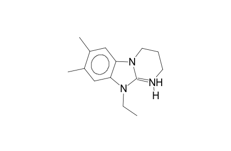 7,8-dimethyl-10-ethyl-2,3,4,10-tetrahydrobenzo[4,5]imidazo[1,2-a]pyrimidine-1-onium bromide
