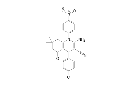 2-amino-4-(4-chlorophenyl)-7,7-dimethyl-1-(4-nitrophenyl)-5-oxo-1,4,5,6,7,8-hexahydro-3-quinolinecarbonitrile