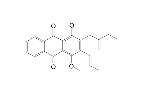 2-(2'-Ethylprop-2'-enyl)-1-hydroxy-4-methoxy-3-(prop-1''-enyl)anthraquinone