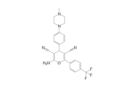 2-amino-4-(4-(4-methylpiperazin-1-yl)phenyl)-6-(4-(trifluoromethyl)phenyl)-4H-pyran-3,5-dicarbonitrile