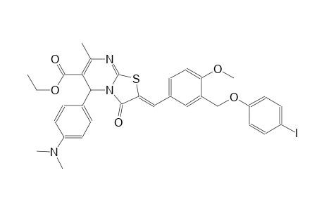 ethyl (2Z)-5-[4-(dimethylamino)phenyl]-2-{3-[(4-iodophenoxy)methyl]-4-methoxybenzylidene}-7-methyl-3-oxo-2,3-dihydro-5H-[1,3]thiazolo[3,2-a]pyrimidine-6-carboxylate