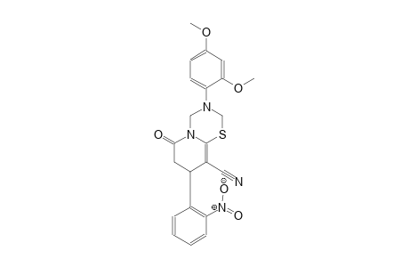 2H,6H-pyrido[2,1-b][1,3,5]thiadiazine-9-carbonitrile, 3-(2,4-dimethoxyphenyl)-3,4,7,8-tetrahydro-8-(2-nitrophenyl)-6-oxo-