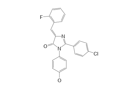 1-(PARA-HYDROXYPHENYL)-2-(PARA-CHLOROPHENYL)-(4E)-(ORTHO-FLUOROPHENYLIDENE)-2-IMIDAZOLIN-5-ONE
