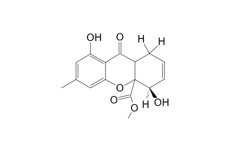 4a-Carbomethioxy-4,8-dihydroxy-6-methyl-1,4,4a,9a-tetrahydroxanthone