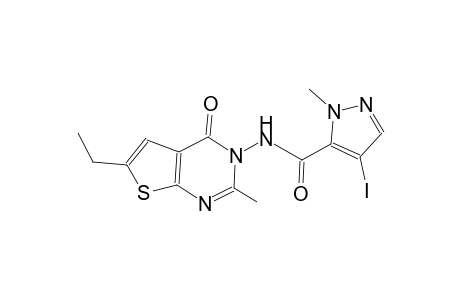 N-(6-ethyl-2-methyl-4-oxothieno[2,3-d]pyrimidin-3(4H)-yl)-4-iodo-1-methyl-1H-pyrazole-5-carboxamide