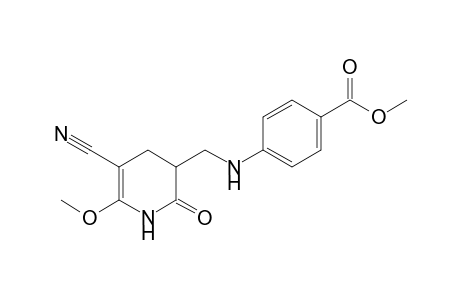 4-[(5-cyano-2-keto-6-methoxy-3,4-dihydro-1H-pyridin-3-yl)methylamino]benzoic acid methyl ester