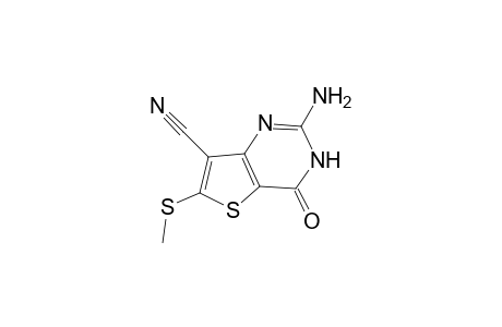 Thieno[3,2-d]pyrimidine-7-carbonitrile, 3,4-dihydro-2-amino-6-methylthio-4-oxo-