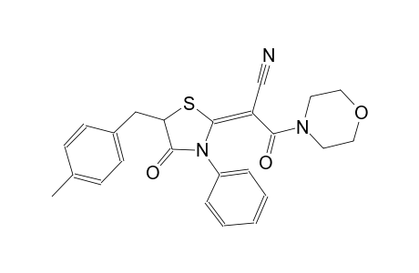 (2E)-2-[5-(4-methylbenzyl)-4-oxo-3-phenyl-1,3-thiazolidin-2-ylidene]-3-(4-morpholinyl)-3-oxopropanenitrile