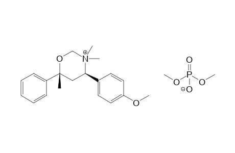 (4R*,6R*)-3,3,6-Trimethyl-4-p-methoxyphenyl-6-phenyltetrahydro-1,3-oxazinium dimethyl phosphate
