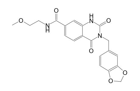 3-(1,3-benzodioxol-5-ylmethyl)-N-(2-methoxyethyl)-2,4-dioxo-1,2,3,4-tetrahydro-7-quinazolinecarboxamide