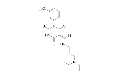 (5E)-5-({[3-(diethylamino)propyl]amino}methylene)-1-(3-methoxyphenyl)-2-thioxodihydro-4,6(1H,5H)-pyrimidinedione