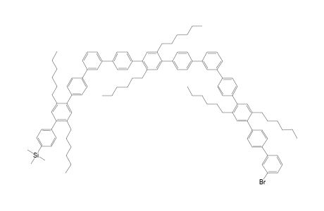 4-Trimethylsilyl-3"'-bromo-1-[4-(4-phenyl-3,6-dihexylphenyl)phenyl]benzene trimer