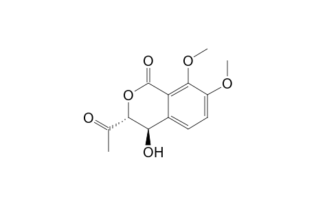 (3R,4R)-3-Acetyl-4-hydroxy-7,8-dimethoxyisochroman-1-one