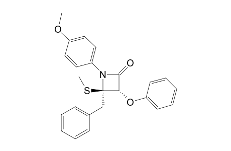trans-1-(4-Methoxyphenyl)-3-phenoxy-4-phenylmethyl-4-methylthio-azetidin-2-one