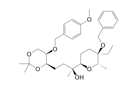 (2S,5R,6R)-2-[(2R,5R,6S)-5-Benzyloxy-5-ethyl-6-methyltetrahydropyran-2-yl]-5,7-isopropylidenedioxy-6-(4-methoxybenzyloxy)heptan-2-ol