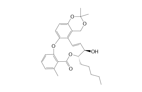 1-Hydroxy-2-pentyl-4-oxo-5,6-(2'-methylbenzo)-8,9-(2",2"-dimethyl-4H-benzo[d]dioxin)-3,7-dioxacycloundec-10-ene