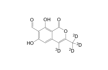 1H-2-Benzopyran-4-d-7-carboxaldehyde, 6,8-dihydroxy-3-(methyl-D3)-1-oxo-