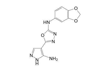 1,3,4-Oxadiazol-2-amine, 5-(5-amino-1H-pyrazol-4-yl)-N-(1,3-benzodioxol-5-yl)-