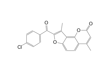 2H-furo[2,3-h][1]benzopyran-2-one, 8-(4-chlorobenzoyl)-4,9-dimethyl-