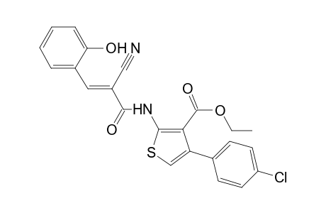 ethyl 4-(4-chlorophenyl)-2-{[(2E)-2-cyano-3-(2-hydroxyphenyl)-2-propenoyl]amino}-3-thiophenecarboxylate