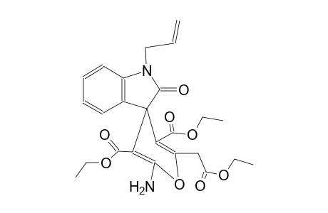 3',5'-diethyl 2'-(2-ethoxy-2-oxoethyl)-6'-methyl-2-oxo-1-(prop-2-en-1-yl)-1,2-dihydrospiro[indole-3,4'-pyran]-3',5'-dicarboxylate