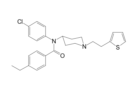 N-(4-Chlorophenyl)-N-(1-[(2-thiophen-2-yl)ethyl]piperidin-4-yl)-4-ethylbenzamide
