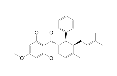 (+/-)-NICOLAIOIDESIN-B;(1'R*,2'S*,6'R*)-(2,6-DIHYDROXY-4-METHOXYPHENYL)-(3'-METHYL-1'-PHENYL-2'-PRENYLCYCLOHEX-3'-ENYL)-METHANONE