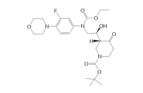 (R)-tert-butyl 3-((S)-2-((ethoxycarbonyl)(3-fluoro-4-morpholinophenyl)amino)-1-hydroxyethyl)-4-oxopiperidine-1-carboxylate