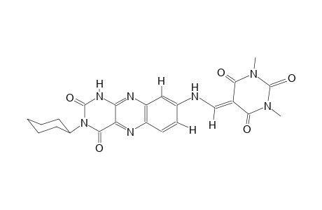 2,4,6(1H,3H,5H)-pyrimidinetrione, 5-[[(3-cyclohexyl-1,2,3,4-tetrahydro-2,4-dioxobenzo[g]pteridin-8-yl)amino]methylene]-1,3-dimethyl-