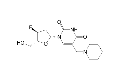 2',3'-Dideoxy-3'-fluoro-5-(piperidinomethyl)uridine