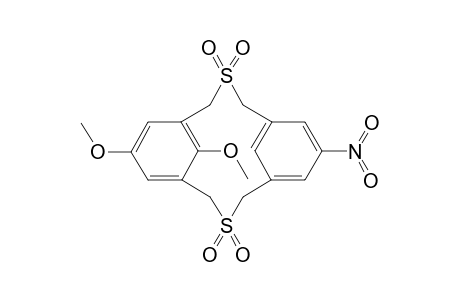 3,11-Dithiatricyclo[11.3.1.15,9]octadeca-1(17),5,7,9(18),13,15-hexaene, 7,18-dimethoxy-15-nitro-, 3,3,11,11-tetraoxide, stereoisomer