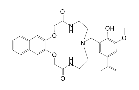 5,6,7,8,9,10-Hexahydro-7-[(3'-methoxy-2'-hydroxy-5'-<propen-2"-yl>phenyl)methyl]-2H-naphtho[2,3-b]-(1,4-dioxa-7,10,13-triaza)cyclopentadecine-3,11(4H,12H)-dione