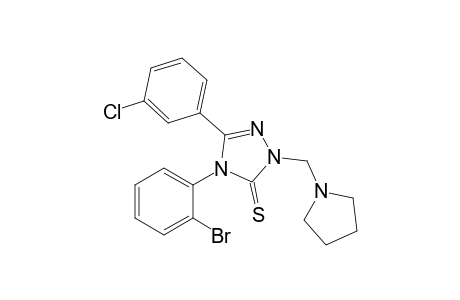 4-(2-Bromophenyl)-5-(3-chlorophenyl)-2-(pyrrolidin-1-ylmethyl)-2,4-dihydro-3H-1,2,4-triazole-3-thione