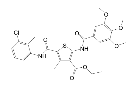 3-Thiophenecarboxylic acid, 5-[[(3-chloro-2-methylphenyl)amino]carbonyl]-4-methyl-2-[(3,4,5-trimethoxybenzoyl)amino]-, ethyl ester